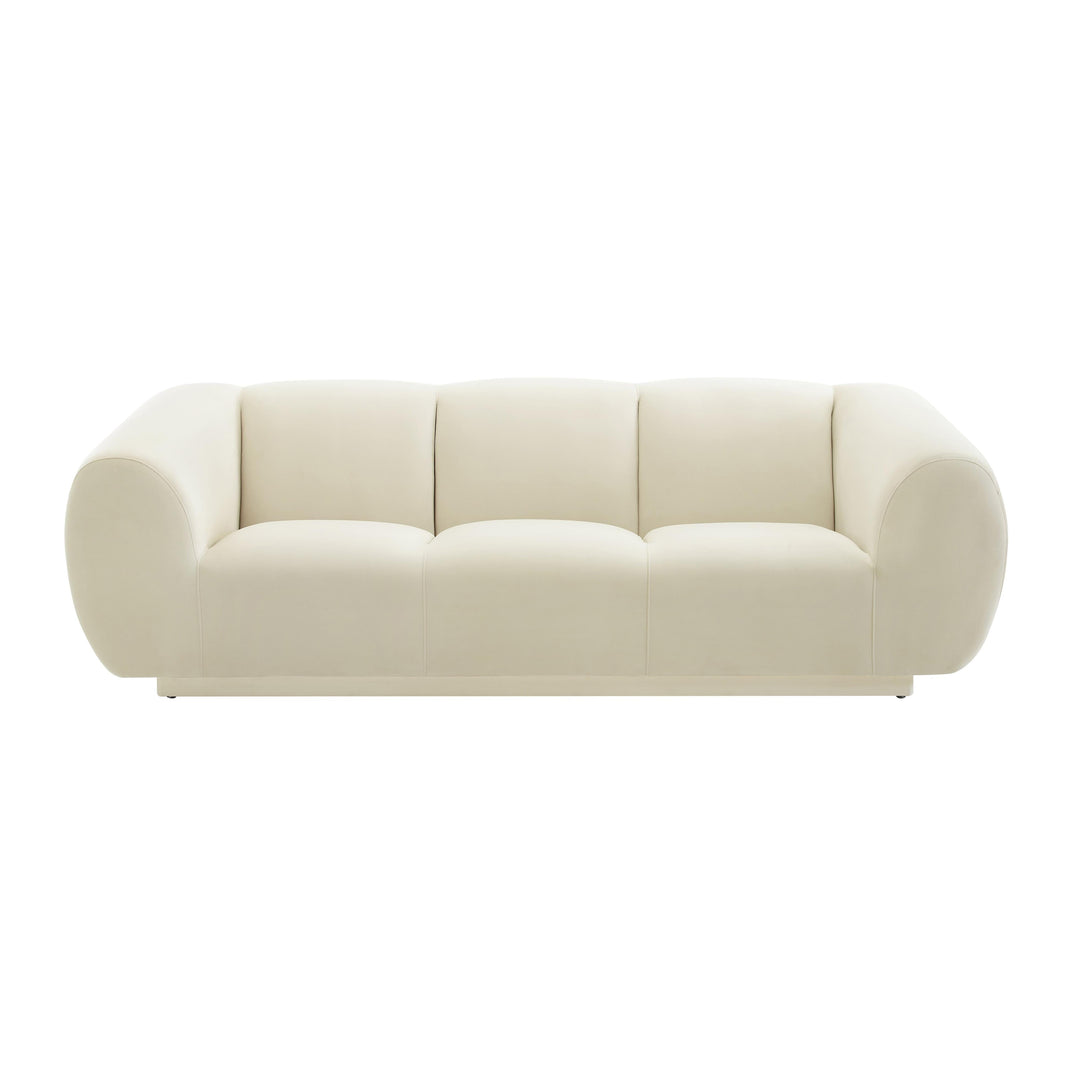 SwayLiving Emmet Cream Velvet Sofa SOFAS + SECTIONALS