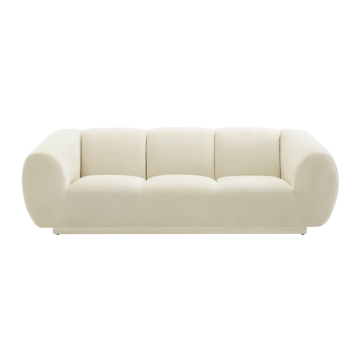 SwayLiving Emmet Cream Velvet Sofa SOFAS + SECTIONALS