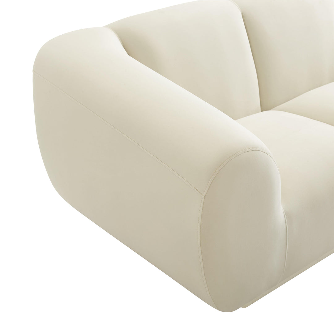 SwayLiving Emmet Cream Velvet Sofa SOFAS + SECTIONALS