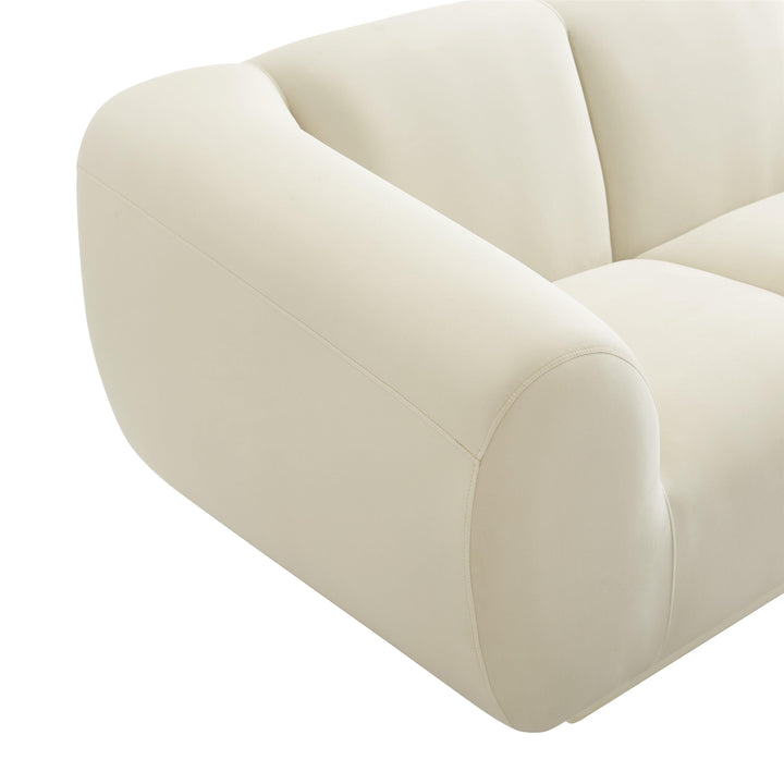 SwayLiving Emmet Cream Velvet Sofa SOFAS + SECTIONALS