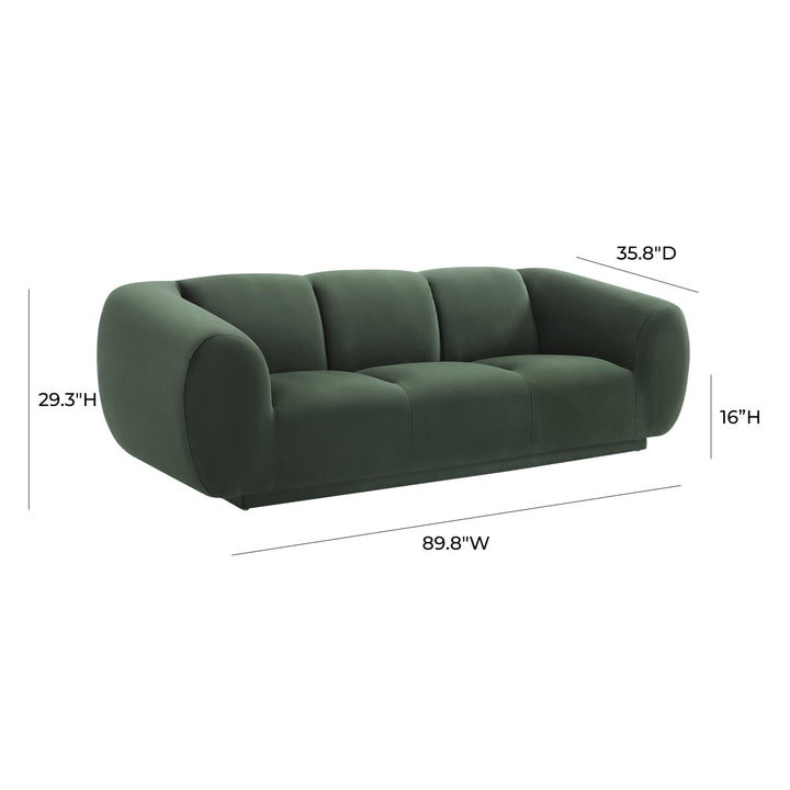 SwayLiving Emmet Forest Green Velvet Sofa SOFAS + SECTIONALS