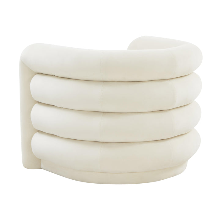 SwayLiving Curves Cream Velvet Lounge Chair ACCENT + LOUNGE CHAIRS