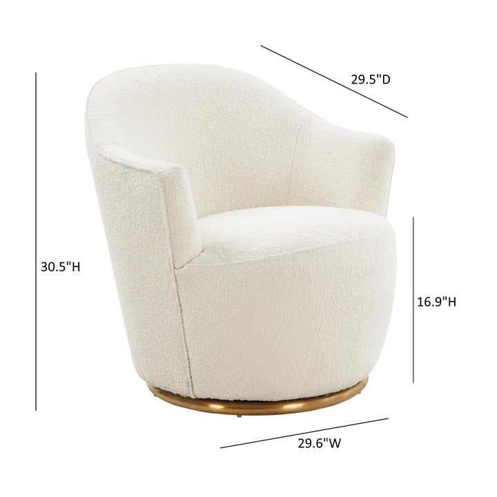 SwayLiving Skyla Boucle Swivel Chair ACCENT + LOUNGE CHAIRS