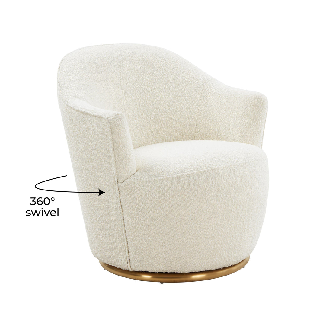SwayLiving Skyla Boucle Swivel Chair ACCENT + LOUNGE CHAIRS