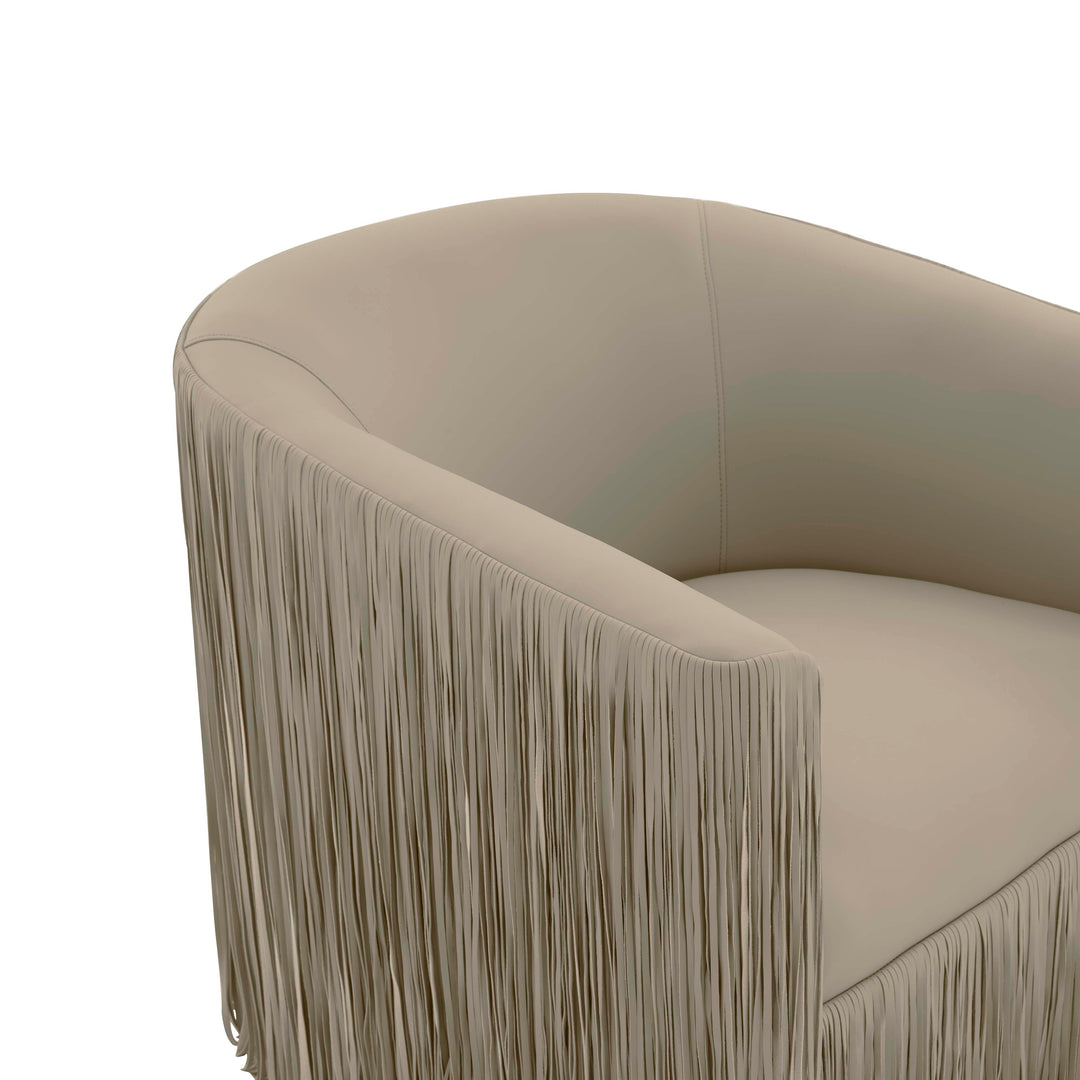 SwayLiving Shag Me Grey Vegan Leather Swivel Chair ACCENT + LOUNGE CHAIRS