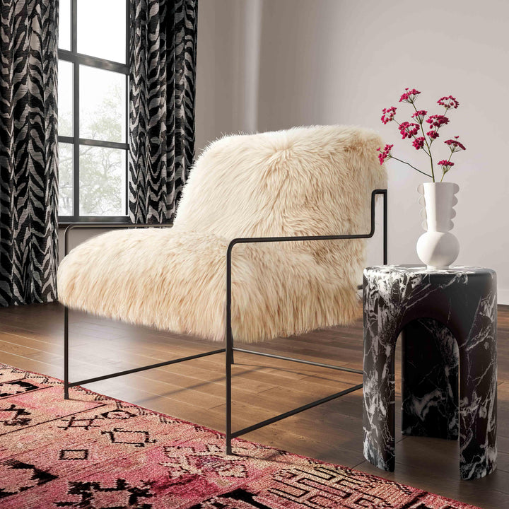 SwayLiving Kimi Natural Genuine Sheepskin chair ACCENT + LOUNGE CHAIRS