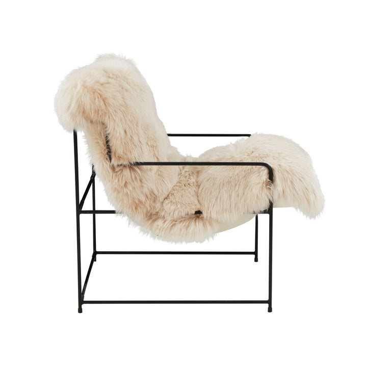 SwayLiving Kimi Natural Genuine Sheepskin chair ACCENT + LOUNGE CHAIRS