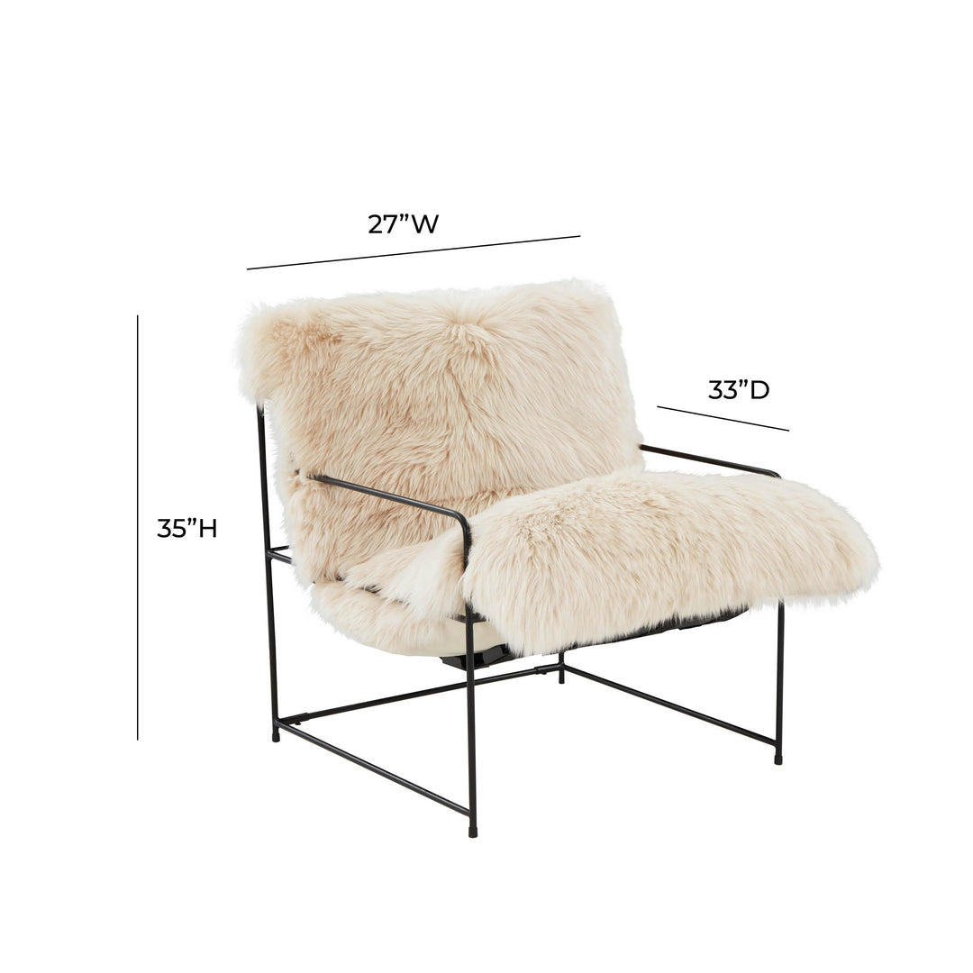 SwayLiving Kimi Natural Genuine Sheepskin chair ACCENT + LOUNGE CHAIRS