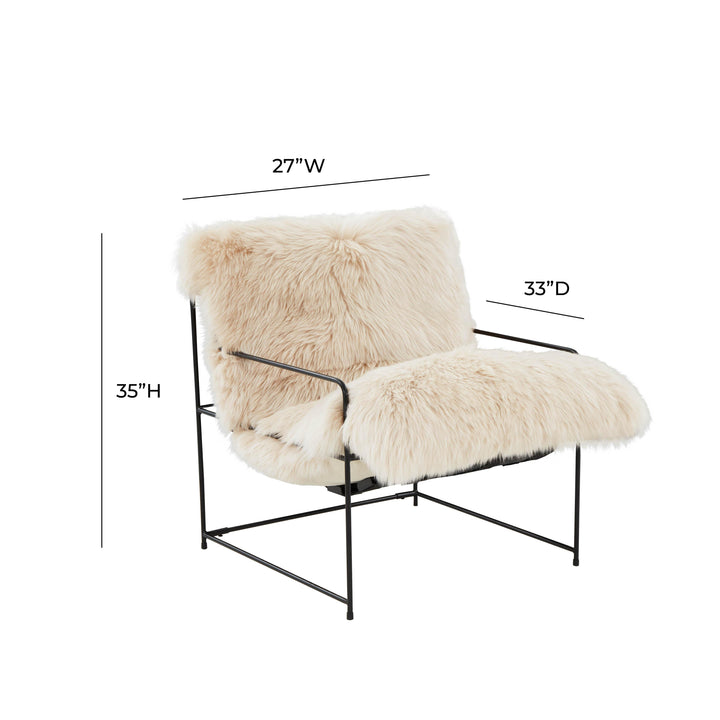 SwayLiving Kimi Natural Genuine Sheepskin chair ACCENT + LOUNGE CHAIRS