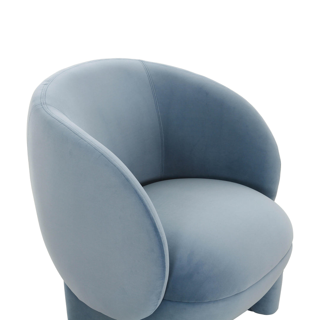SwayLiving Kiki Blue Stone Velvet Accent Chair ACCENT + LOUNGE CHAIRS