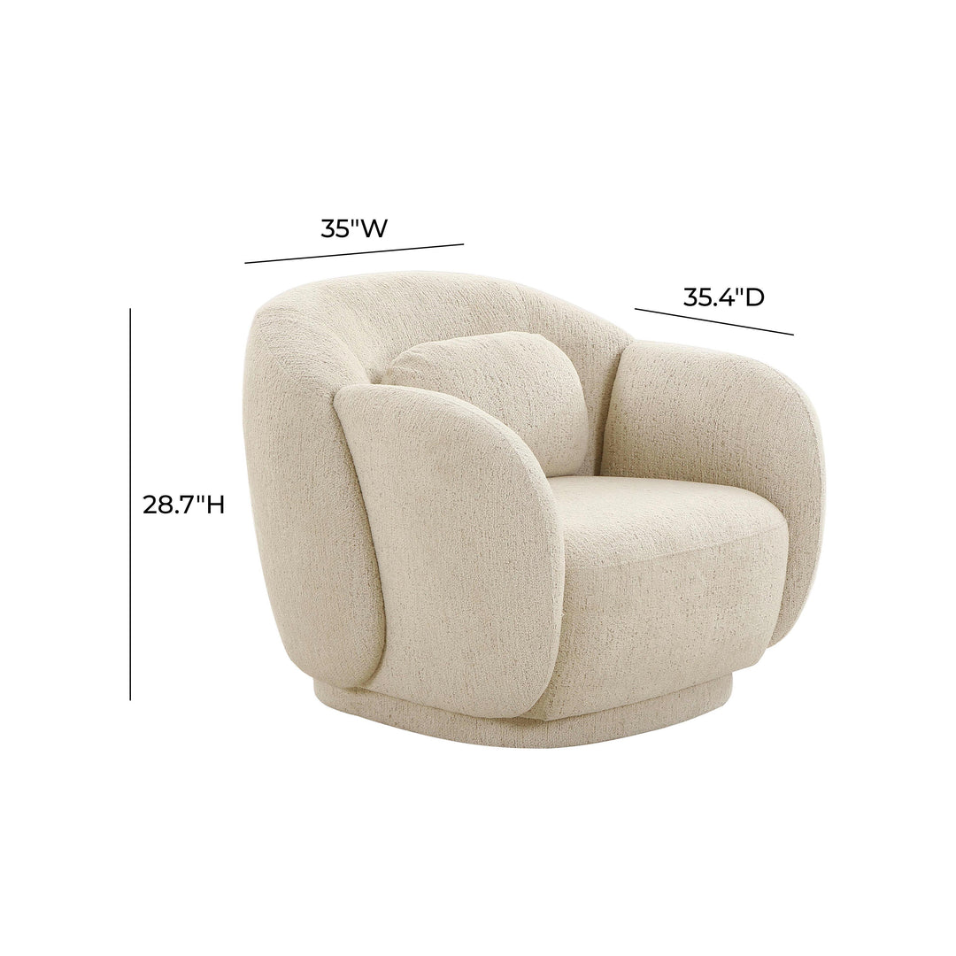 SwayLiving Misty Cream Boucle Accent Chair ACCENT + LOUNGE CHAIRS