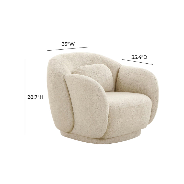 SwayLiving Misty Cream Boucle Accent Chair ACCENT + LOUNGE CHAIRS