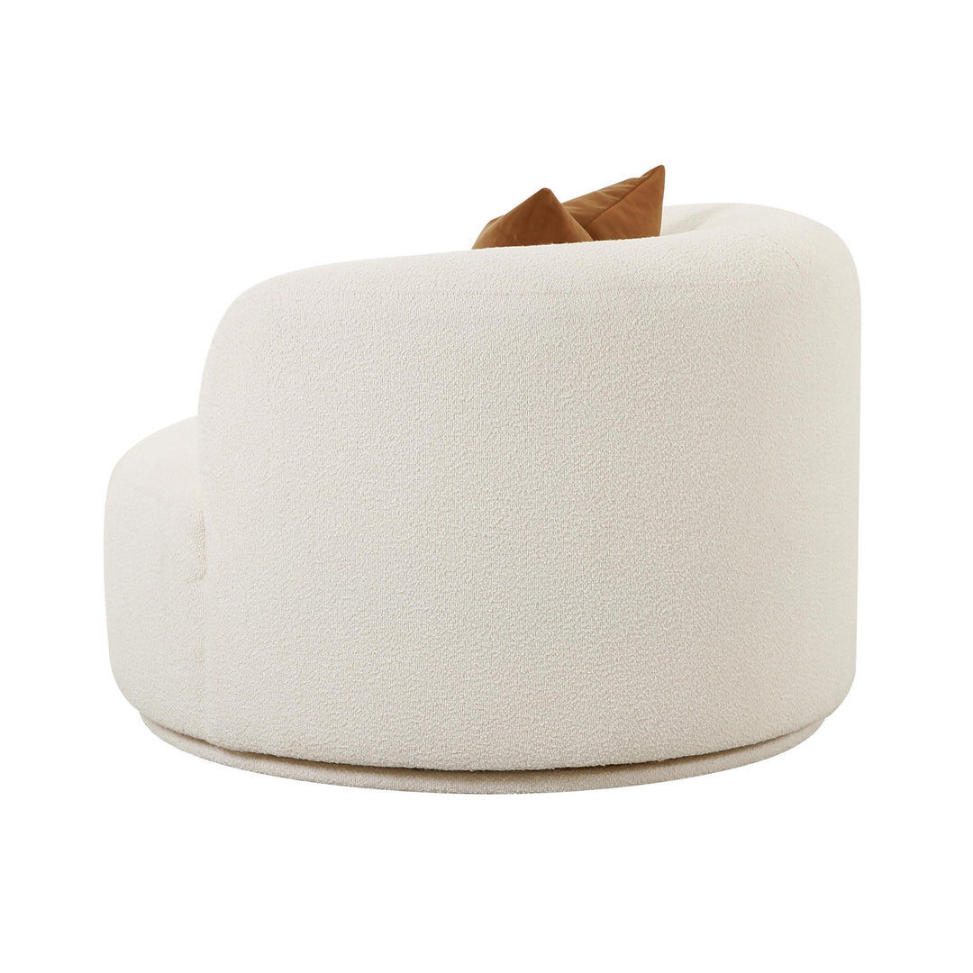 SwayLiving Fickle Cream Boucle Swivel Chair ACCENT + LOUNGE CHAIRS