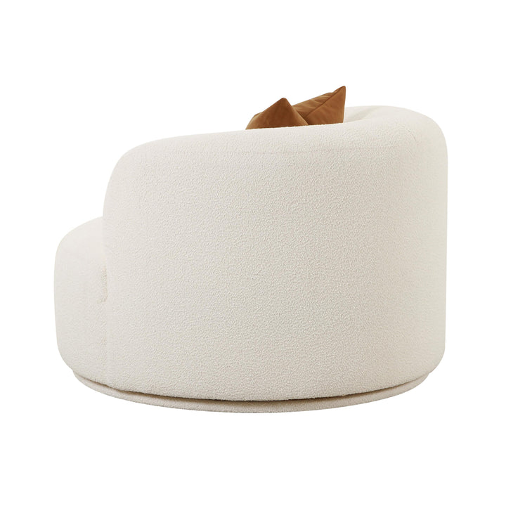 SwayLiving Fickle Cream Boucle Swivel Chair ACCENT + LOUNGE CHAIRS