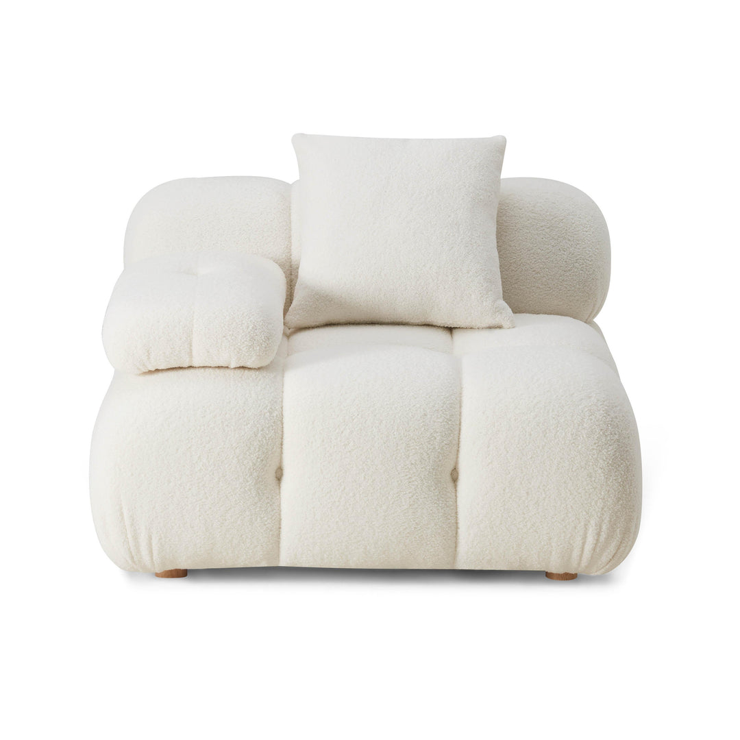 SwayLiving Calliope Cream Vegan Shearling Modular Corner Chair ACCENT + LOUNGE CHAIRS