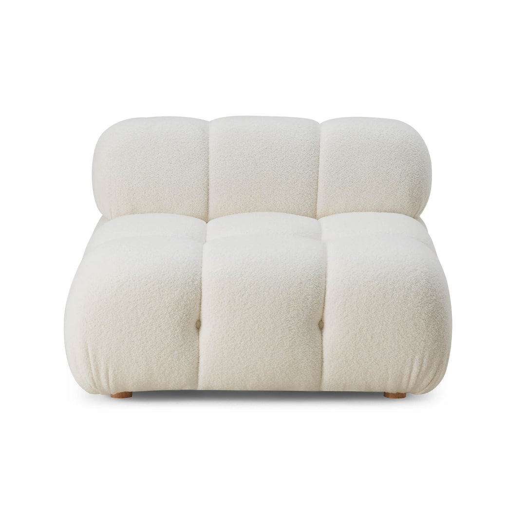 SwayLiving Calliope Cream Vegan Shearling Modular Armless Chair ACCENT + LOUNGE CHAIRS