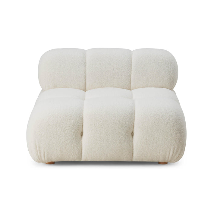 SwayLiving Calliope Cream Vegan Shearling Modular Armless Chair ACCENT + LOUNGE CHAIRS