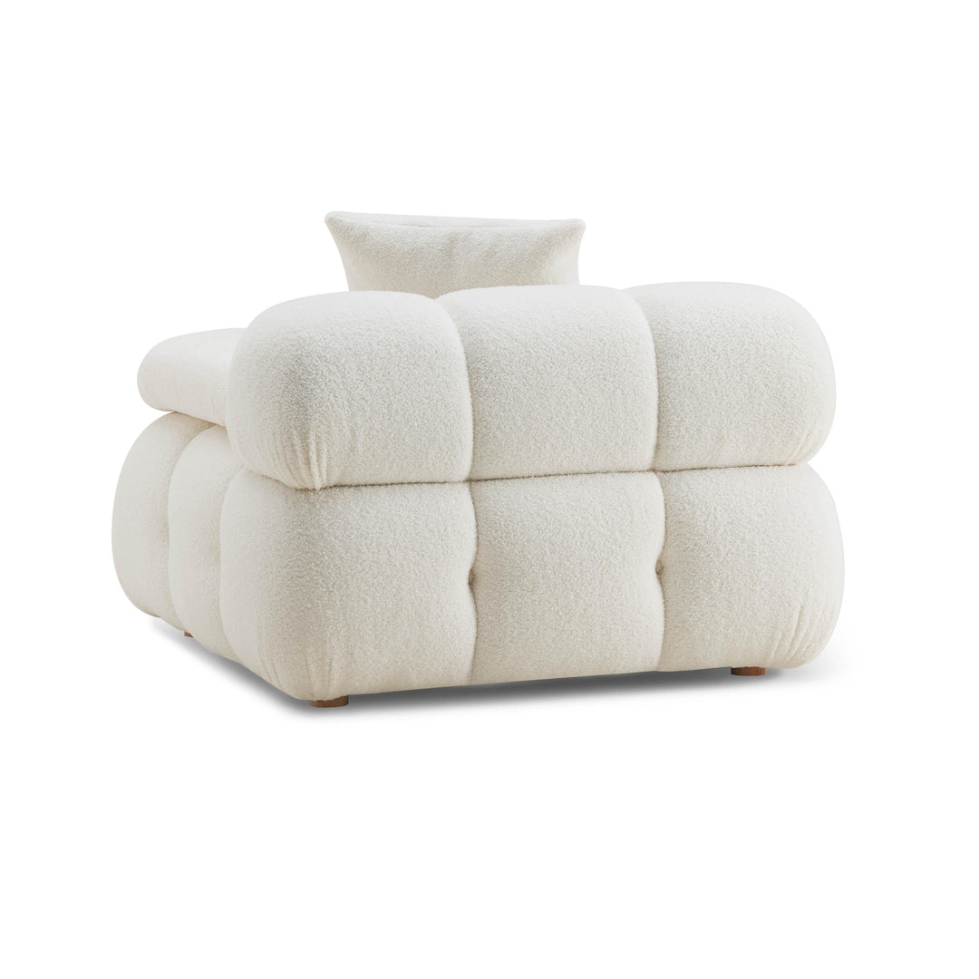 SwayLiving Calliope Cream Vegan Shearling Modular Armless Chair ACCENT + LOUNGE CHAIRS