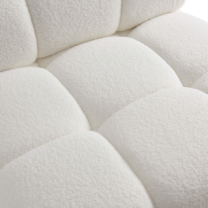 SwayLiving Calliope Cream Vegan Shearling Modular Armless Chair ACCENT + LOUNGE CHAIRS