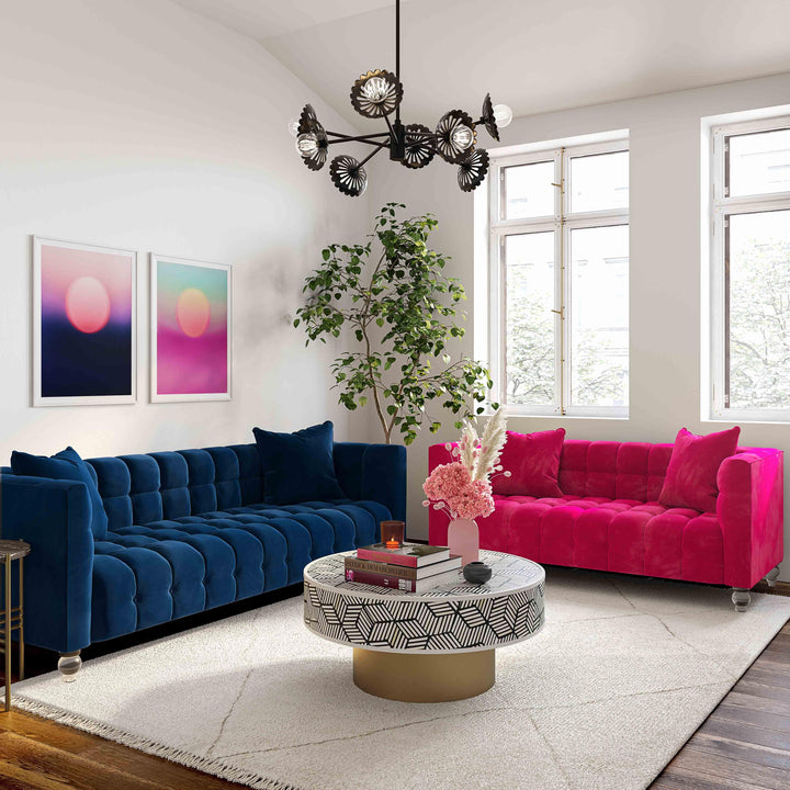 SwayLiving Bea Navy Velvet Sofa SOFAS + SECTIONALS