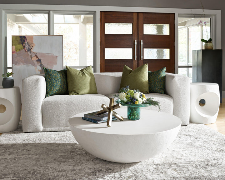 SwayLiving Modern Nomad Round Textured Cocktail Table COFFEE TABLES