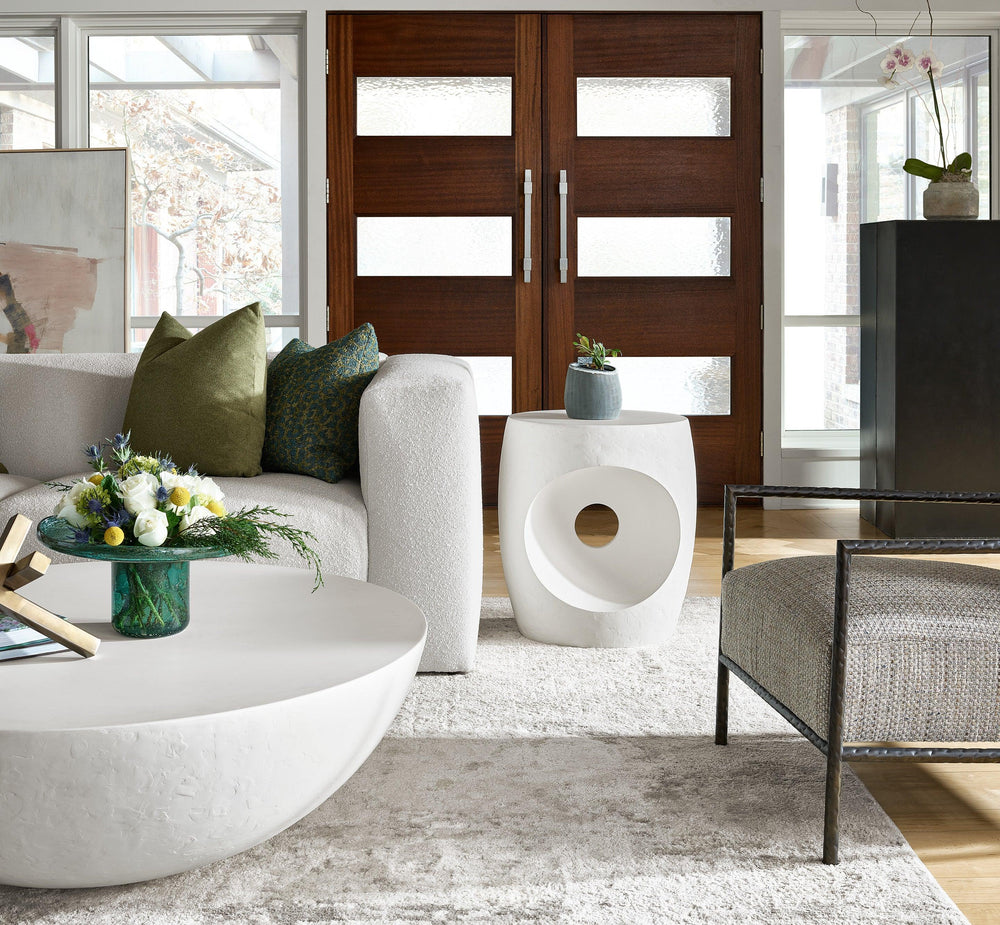 SwayLiving Modern Nomad Oval Textured Accent Table ACCENT TABLES