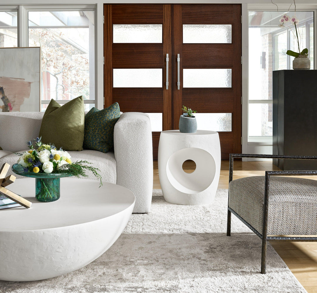 SwayLiving Modern Nomad Oval Textured Accent Table ACCENT TABLES