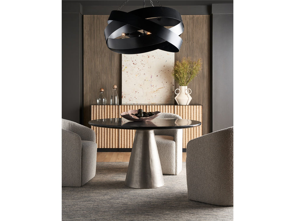 SwayLiving SwayLiving Slate Dining Table Black Merino/Antique Silver