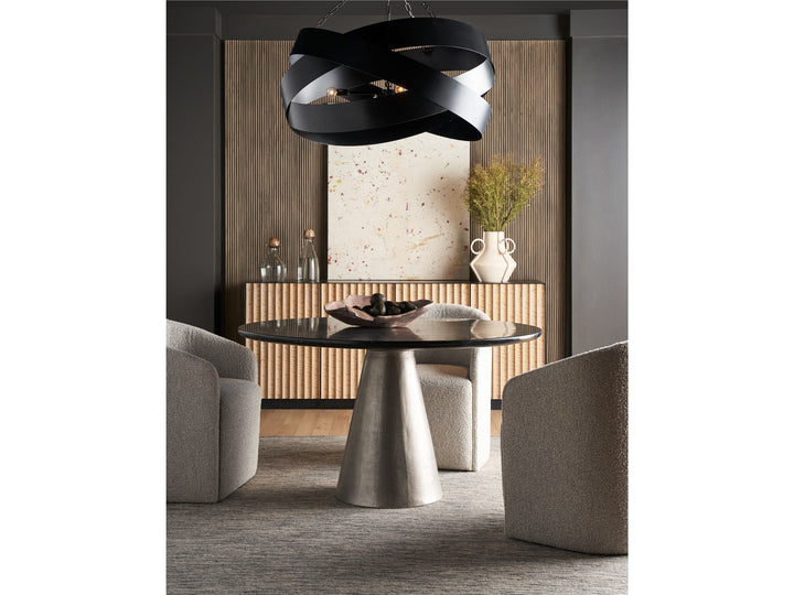 SwayLiving SwayLiving Slate Dining Table Black Merino/Antique Silver