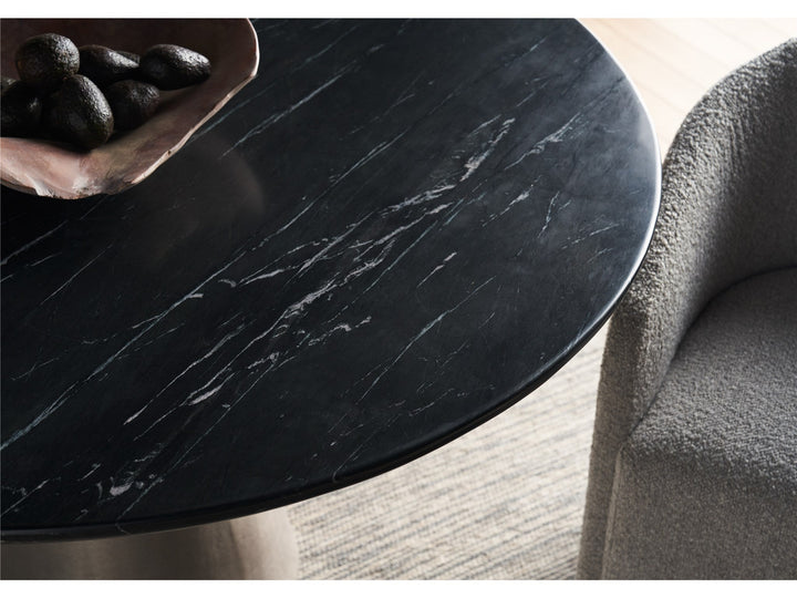 SwayLiving SwayLiving Slate Dining Table Black Merino/Antique Silver