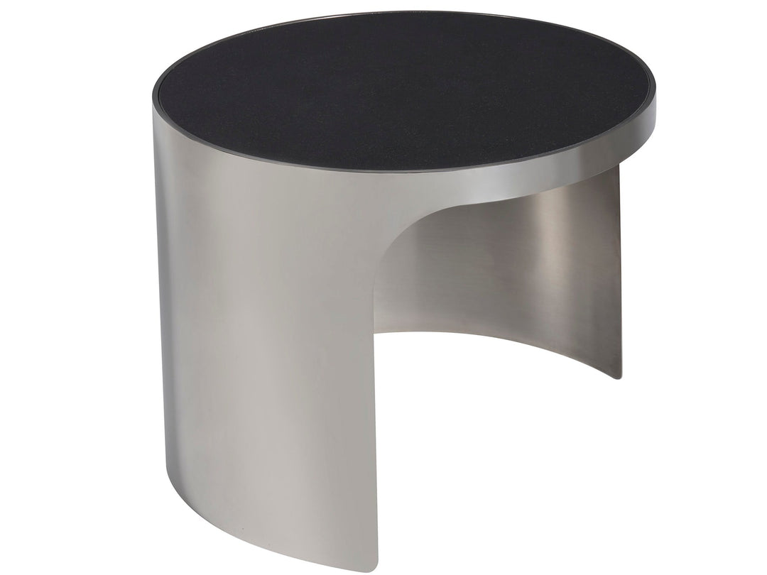 SwayLiving SwayLiving Revolve Smallall Nesting Table Black Granite/Polished Nickel