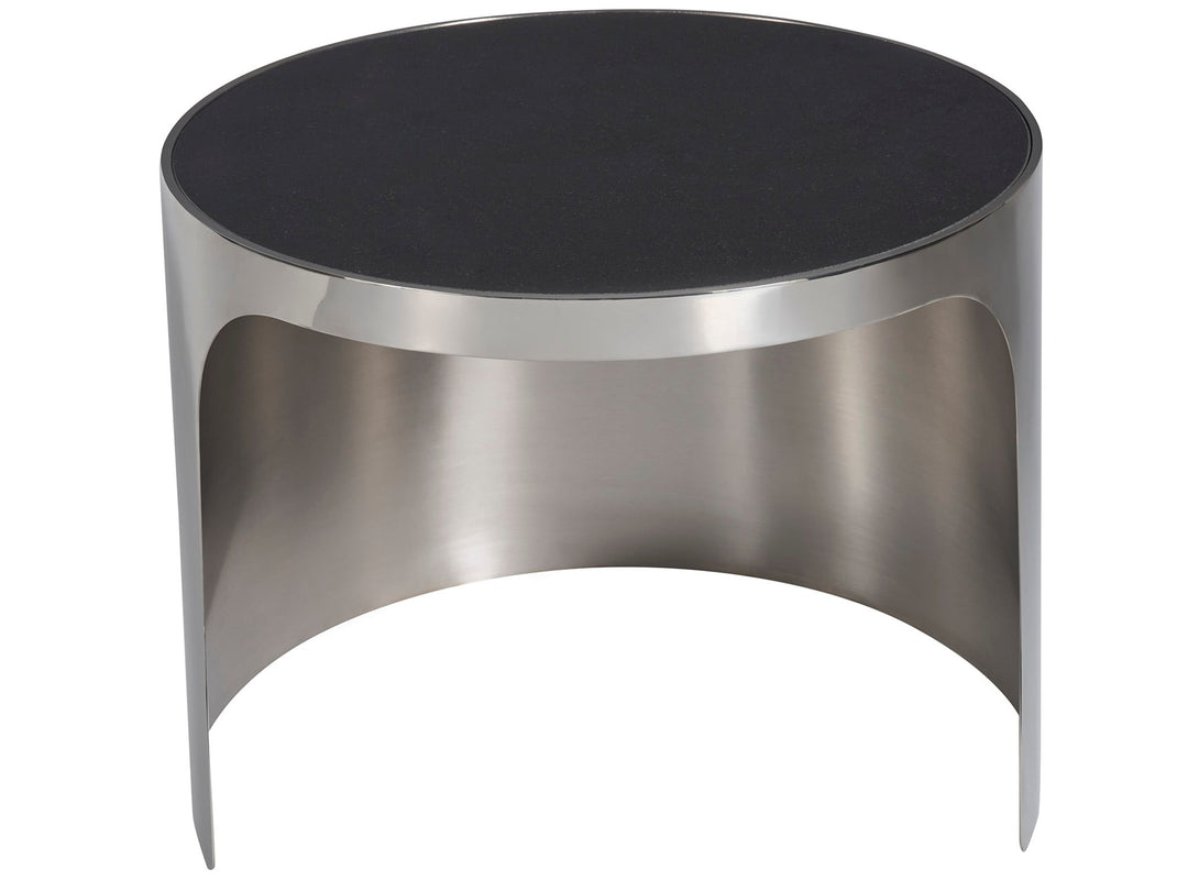 SwayLiving SwayLiving Revolve Smallall Nesting Table Black Granite/Polished Nickel