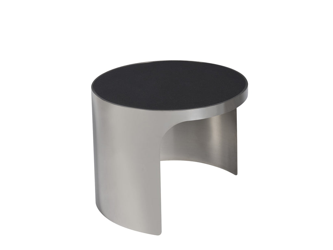 SwayLiving SwayLiving Revolve Smallall Nesting Table Black Granite/Polished Nickel