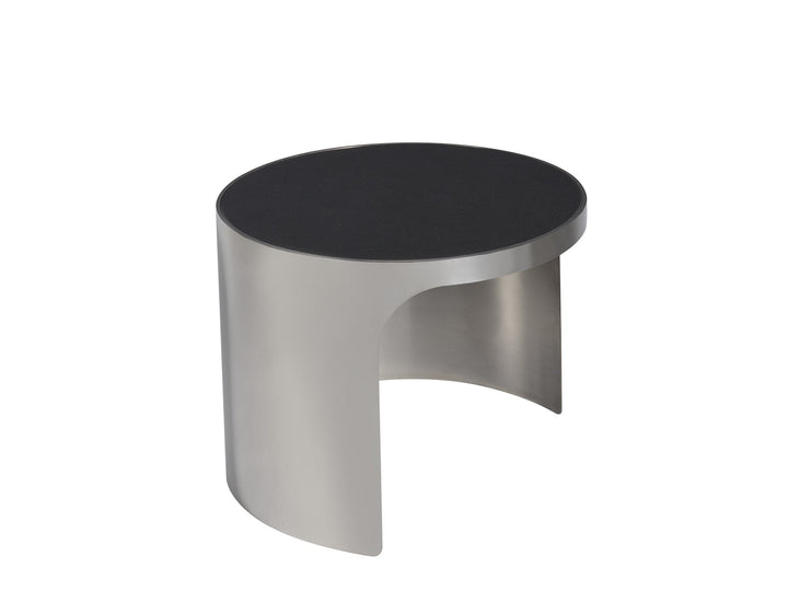 SwayLiving SwayLiving Revolve Smallall Nesting Table Black Granite/Polished Nickel