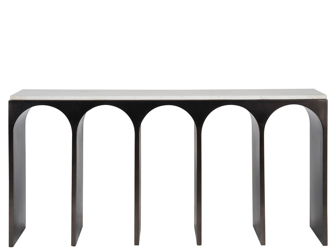 SwayLiving SwayLiving Moda Console Table White Banswara/Aged Satin Pewter
