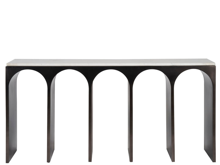 SwayLiving SwayLiving Moda Console Table White Banswara/Aged Satin Pewter