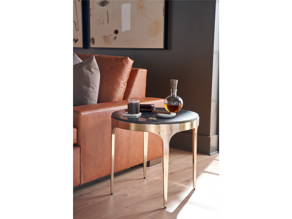 SwayLiving SwayLiving Scarlett End Table Black Granite/Antique Champagne