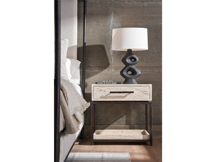SwayLiving SwayLiving Dove Nightstand White Travertine