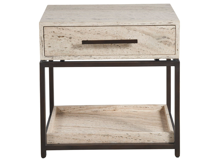 SwayLiving SwayLiving Dove Nightstand White Travertine