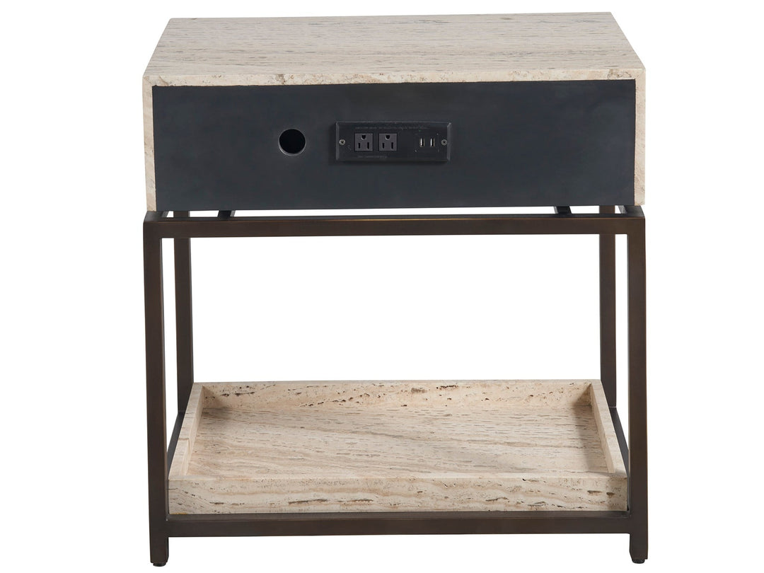 SwayLiving SwayLiving Dove Nightstand White Travertine