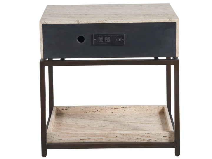 SwayLiving SwayLiving Dove Nightstand White Travertine