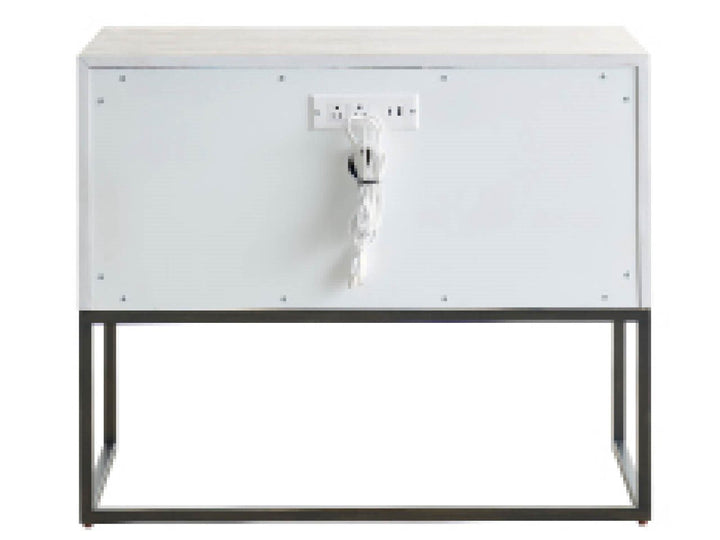 SwayLiving SwayLiving River Rock Metal Base Nightstand River Rock
