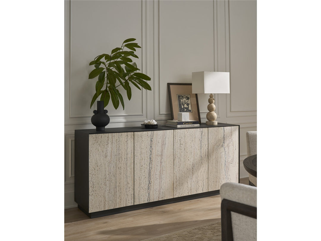 SwayLiving SwayLiving Stone Credenza Metal and White Travertine