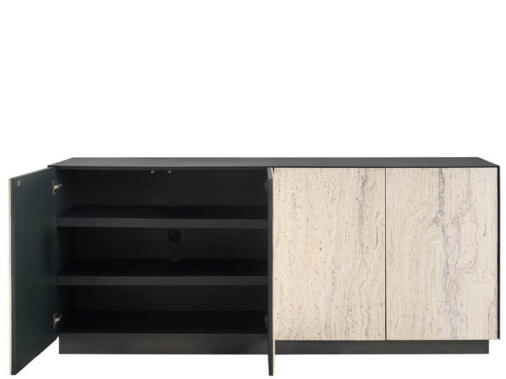 SwayLiving SwayLiving Stone Credenza Metal and White Travertine