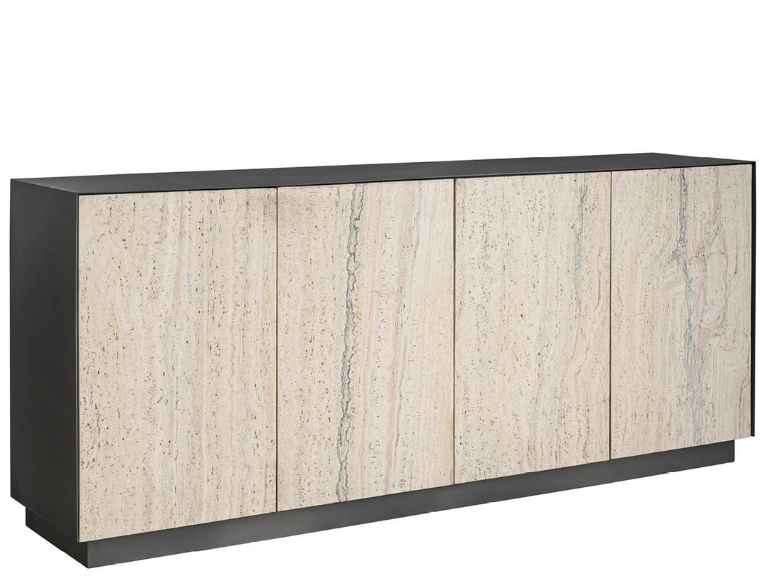 SwayLiving SwayLiving Stone Credenza Metal and White Travertine