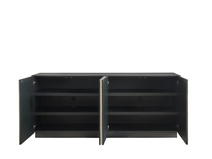 SwayLiving SwayLiving Stone Credenza Metal and White Travertine