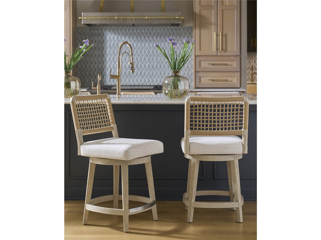 SwayLiving SwayLiving Dockside Swivel Counter Stool White Pine