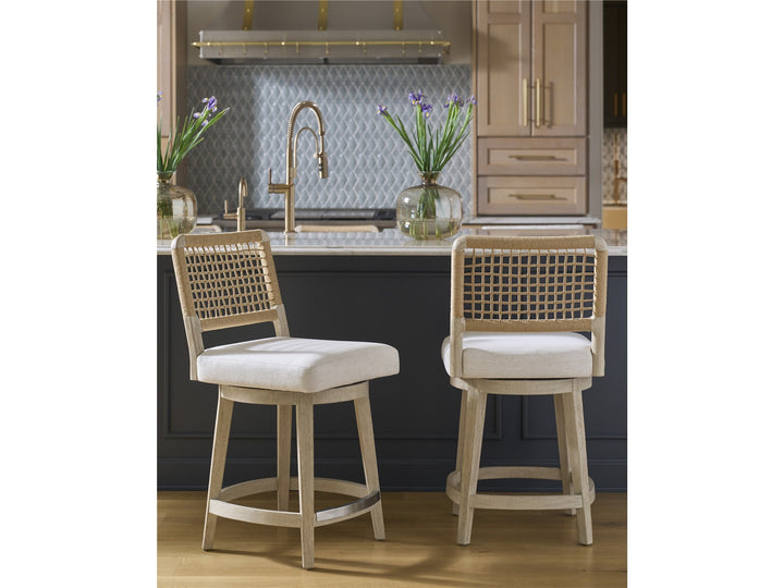 SwayLiving SwayLiving Dockside Swivel Counter Stool White Pine
