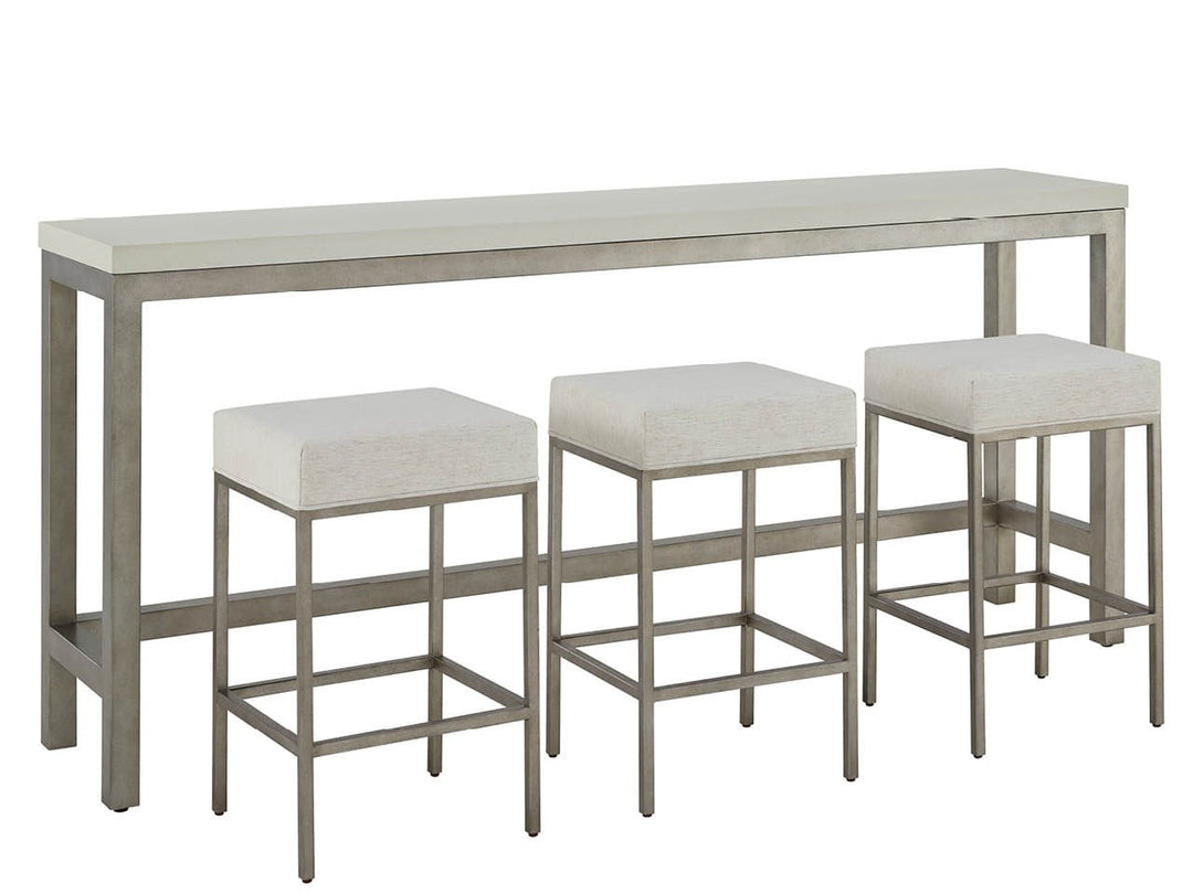 SwayLiving SwayLiving Oasis Console W Stools Antique Nickel