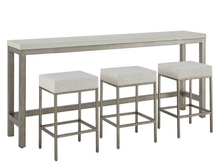 SwayLiving SwayLiving Oasis Console W Stools Antique Nickel